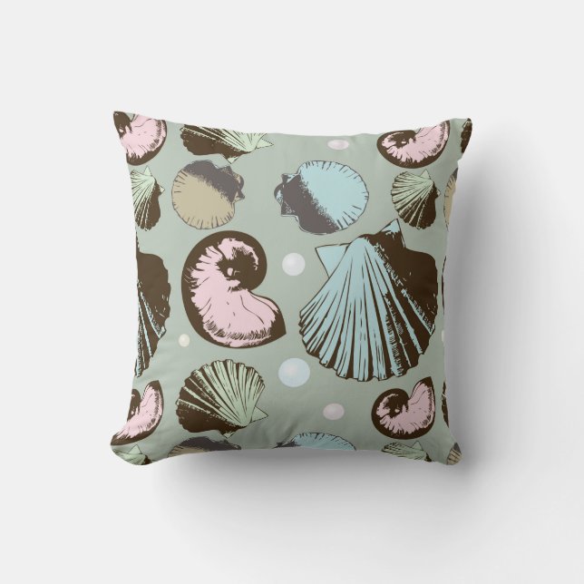 Cojín Decorativo Modelo retro del Seashell (Anverso)