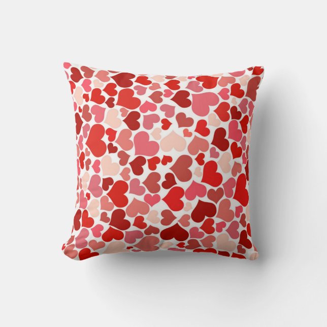 Cojín Decorativo Modelo rojo de los corazones (Anverso)