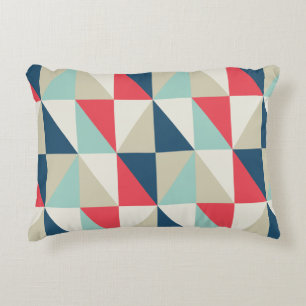 Cojín Decorativo Modelo rojo y azul geométrico retro de los