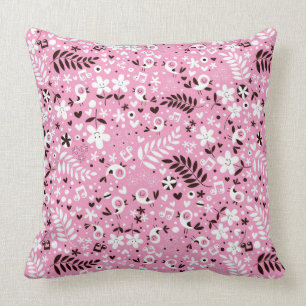 Cojín Decorativo modelo rosado lindo de los pájaros y de las flores