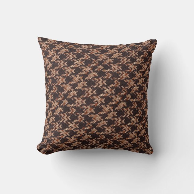 Cojín Decorativo Modelo tejido Houndstooth del boxeador en el (Anverso)