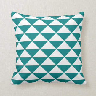 Cojín Decorativo Modelo triangular geométrico azul y blanco verde