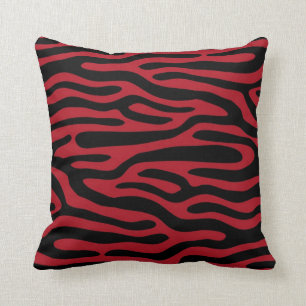 Cojín Decorativo Modelo tribal rojo y negro