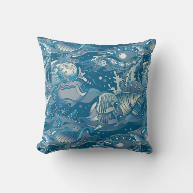 Cojín Decorativo Modelo tropical del mar (Anverso)