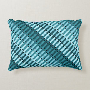 Cojín Decorativo Modelo verde azulado de banda abstracta contemporá