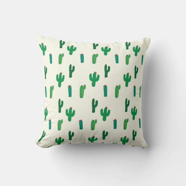 Cojín Decorativo Modelo verde claro del cactus (Anverso)