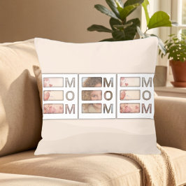 Cojín Decorativo Modern 3 Photo Grid Mom Birthday Keepsake