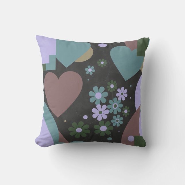 Cojín Decorativo Modern Abstract Floral Throw Pillow (Anverso)