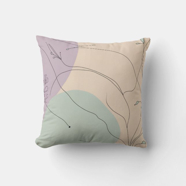 Cojín Decorativo Modern Abstract Line Art Throw Pillow  (Anverso)