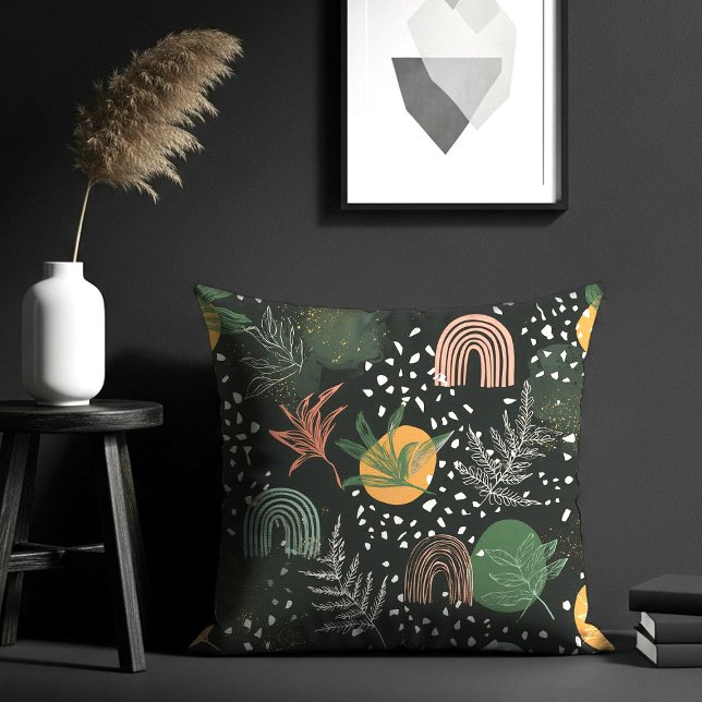 Cojín Decorativo Modern Abstract Terrazzo & Botanical Collage  (Subido por el creador)