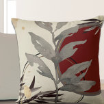 Cojín Decorativo Modern Abstract Watercolor Burgundy<br><div class="desc">Stylish throw pillow features an artistic abstract design in a cream, burgundy and gray color palette. An artistic abstract design features a watercolor leaf and a geometric circle composition with shades of burgundy and grey with black and gold accents on a creamy ivory background. This abstract composition is built on...</div>