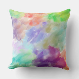 Cojín Decorativo Modern Abstract Watercolor Clouds Colorful Pastel 