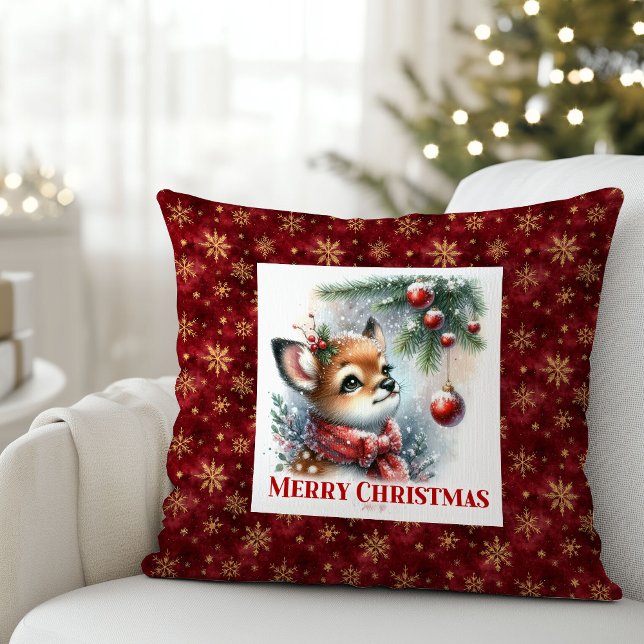 Cojín Decorativo Modern Baby Deer Snowy Forest Kids Gift Christmas  (Modern Baby Deer Snowy Forest Kids Gift Christmas Pillow

)