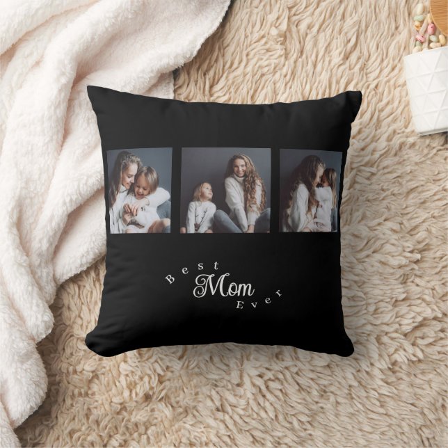 Cojín Decorativo Modern Best Mom Ever Elegant Script Black 3 Photo (Manta)