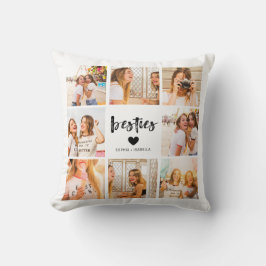 Cojín Decorativo Modern Besties Name Photo Collage BFF