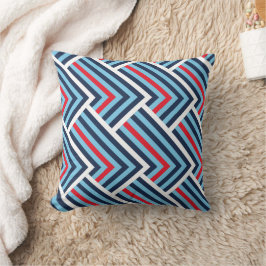 Cojín Decorativo Modern Blue & Red Chevron Pattern