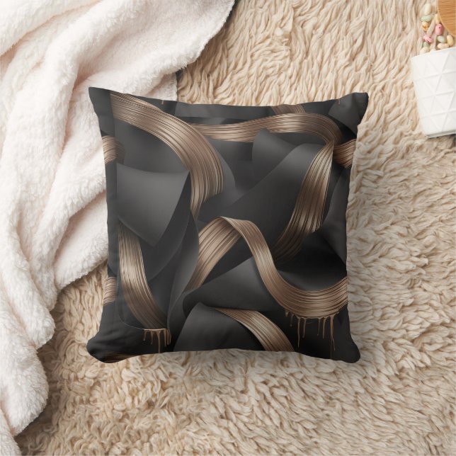 Cojín Decorativo Modern Bronze Flow Luxury Masculine Accent (Manta)