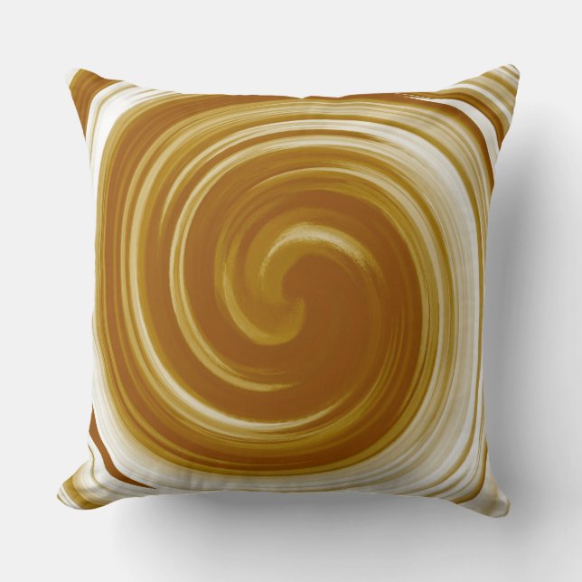 Cojín Decorativo Modern Brown Swirl Abstract Art (Anverso)