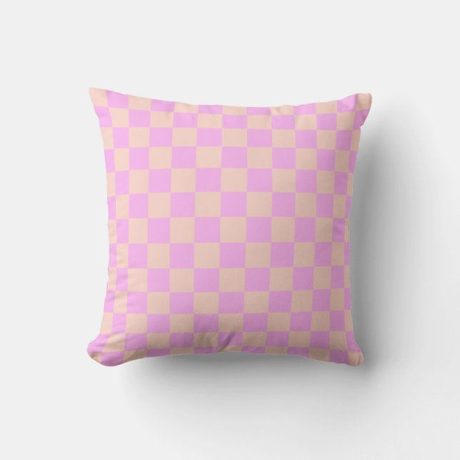 Cojín Decorativo Modern Bubblegum/Peach Checkerboard (Anverso)