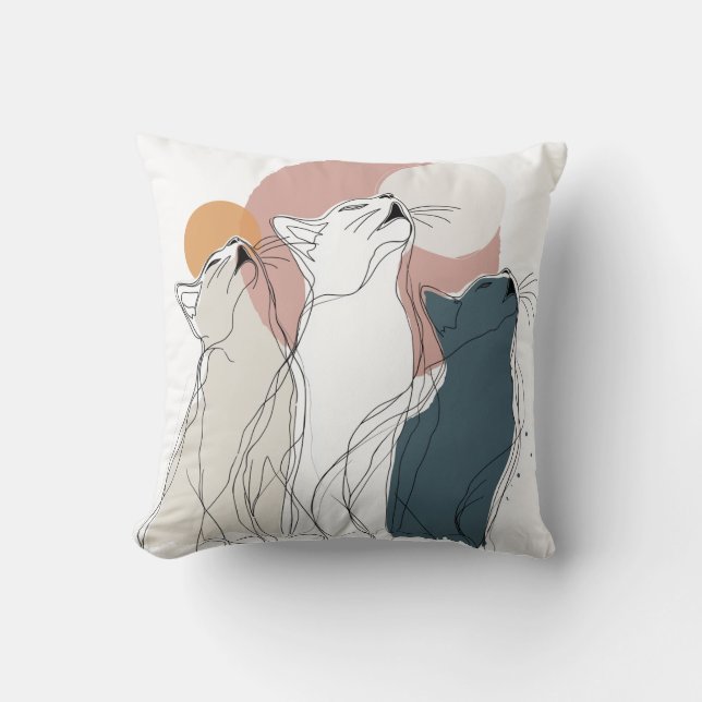 Cojín Decorativo Modern Cat Art Sofa Cushion (Anverso)