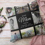 Cojín Decorativo Modern Chic Mother's Day Mom Family Photo Collage<br><div class="desc">For the Best Mom Ever in your life: a modern,  trendy instagram family photo collage throw pillow with modern script typography and your personal name and message. This is the elegant black version.</div>