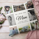 Cojín Decorativo Modern Chic Mother's Day Mum Family Photo Collage<br><div class="desc">We love you, Mum: For the Best Mom Ever in your life a modern, trendy Instagram family photo collage throw pillow with modern script typography and your personal name and message. A perfect photo gift for mom from daughter, unique valentine's day surprise or parent photo gift with family pictures of...</div>
