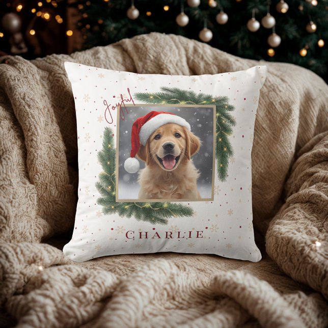 Cojín Decorativo Modern Christmas Pet Photo  – Personalized Gift (Subido por el creador)