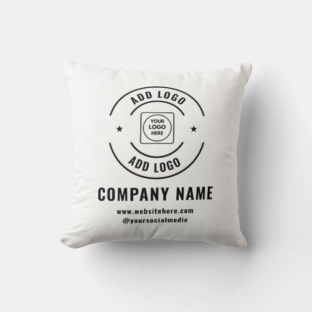Cojín Decorativo Modern Custom Company Logo Branding Throw Pillow (Anverso)