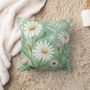 Cojín Decorativo Modern Daisy Flowers Winter pattern
