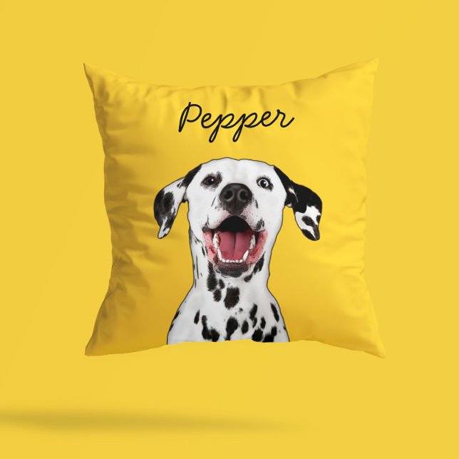 Cojín Decorativo Modern Dalmatian Cartoon Illustration | Add Name  (Subido por el creador)