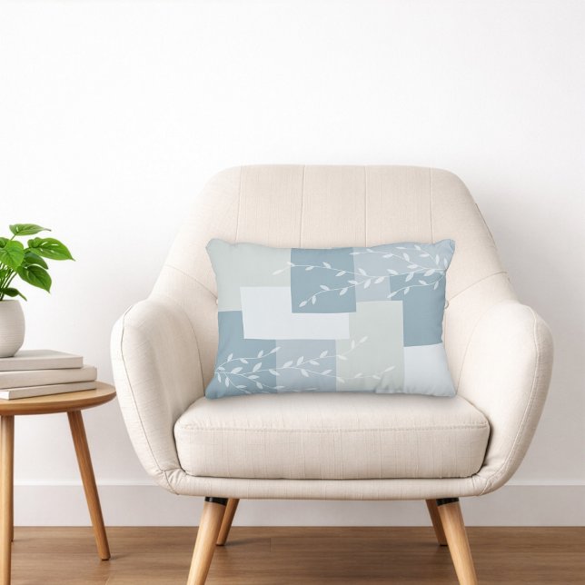 Cojín Decorativo Modern Dusty Blue White Botanical Accent Pillow (Subido por el creador)