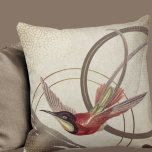 Cojín Decorativo Modern Ecru Hummingbird Design | Taupe<br><div class="desc">La elegante almohada de tiro presenta un diseño artístico en una paleta de color marfil y taupe de color crudo. Un diseño artístico con un hermoso colibrí como punto focal con marrón mutado y acentos verde tierra sobre un fondo abstracto neutro con composición de círculo geométrico. Este elegante diseño se...</div>