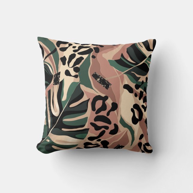 Cojín Decorativo Modern exotic pattern with leopard skin. Creative  (Anverso)