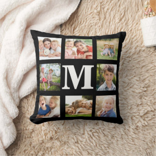 Cojín Decorativo Modern Family 8 collage de fotos recuerdo negro bl