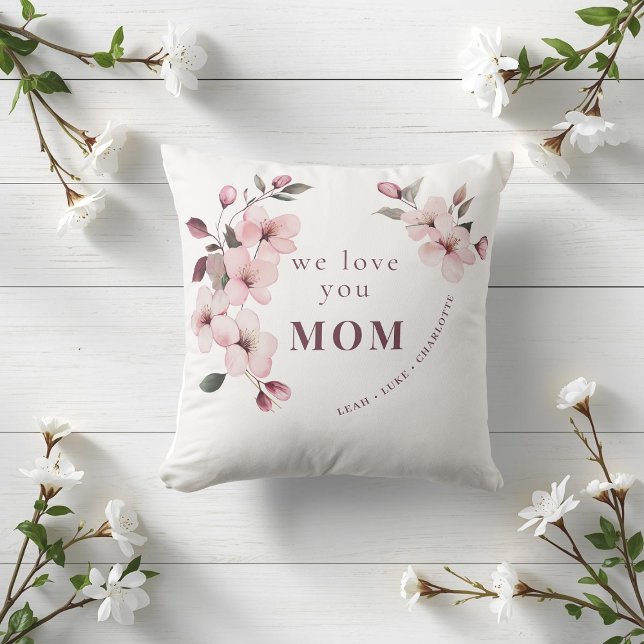 Cojín Decorativo Modern Floral Personalized Mothers Day Gift (Subido por el creador)