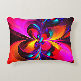 Cojín Decorativo Modern Floral Resumen Arte Patrón Azul Rojo #07