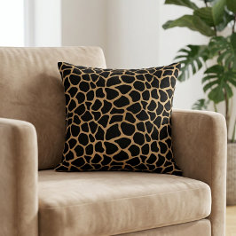Cojín Decorativo Modern Giraffe Animal Print Safari Brown Black