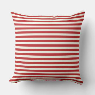 Cojín Decorativo Modern Half-Inch Crimson Red & White Stripe 