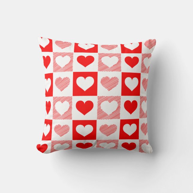 Cojín Decorativo Modern Heart Pattern Throw Pillow - Romantic  (Anverso)