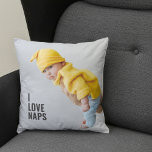 Cojín Decorativo Modern I Love Naps | Baby Photo  Throw Pillow<br><div class="desc">Modern I Love Naps | Baby Photo</div>