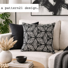 Cojín Decorativo modern line art black and white pattern