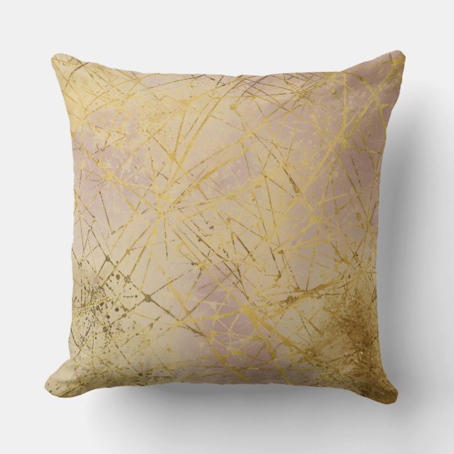Cojín Decorativo Modern, Luxury, Gold , Rose Gold, Abstract Pattern (Anverso)