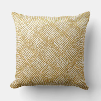 Cojín Decorativo Modern, Luxury, Golden Grid Pattern