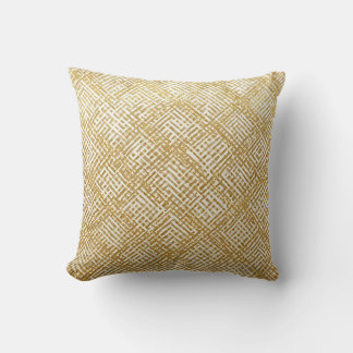 Cojín Decorativo Modern, Luxury, Golden Grid Pattern