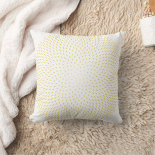 Cojín Decorativo Modern Marigold Amarillo Sunburst Dash Abstracto G