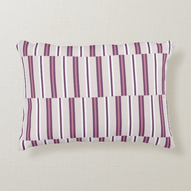 Cojín Decorativo Modern Mauve and Plum Stripe (Anverso)