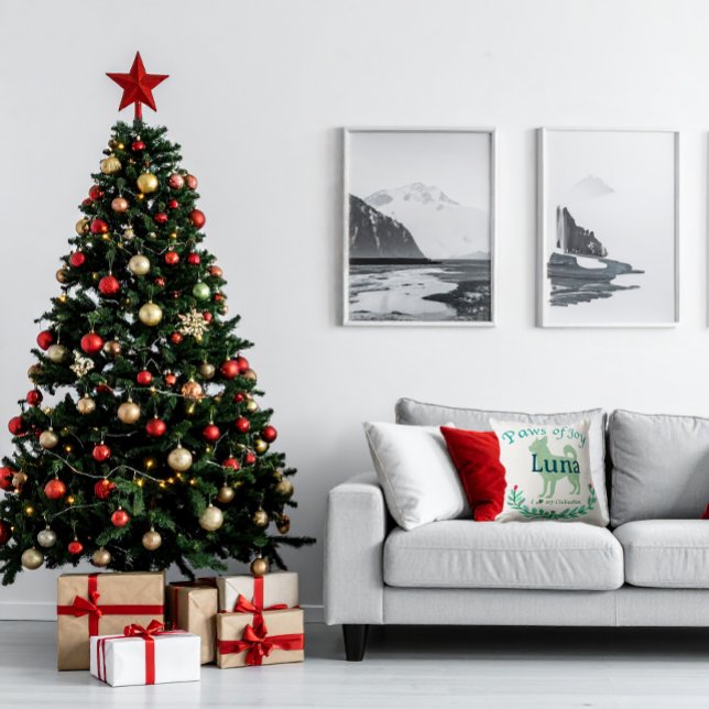 Cojín Decorativo Modern Mint Chihuahua | Personalized Christmas (Subido por el creador)