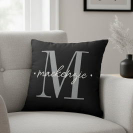 Cojín Decorativo Modern Monogram Minimal Black White