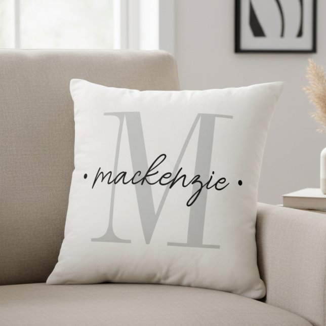 Cojín Decorativo Modern Monogram Minimal Black White (Subido por el creador)