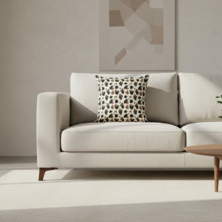 Cojín Decorativo Modern Neutral Chocolate Cow Print Aesthetic